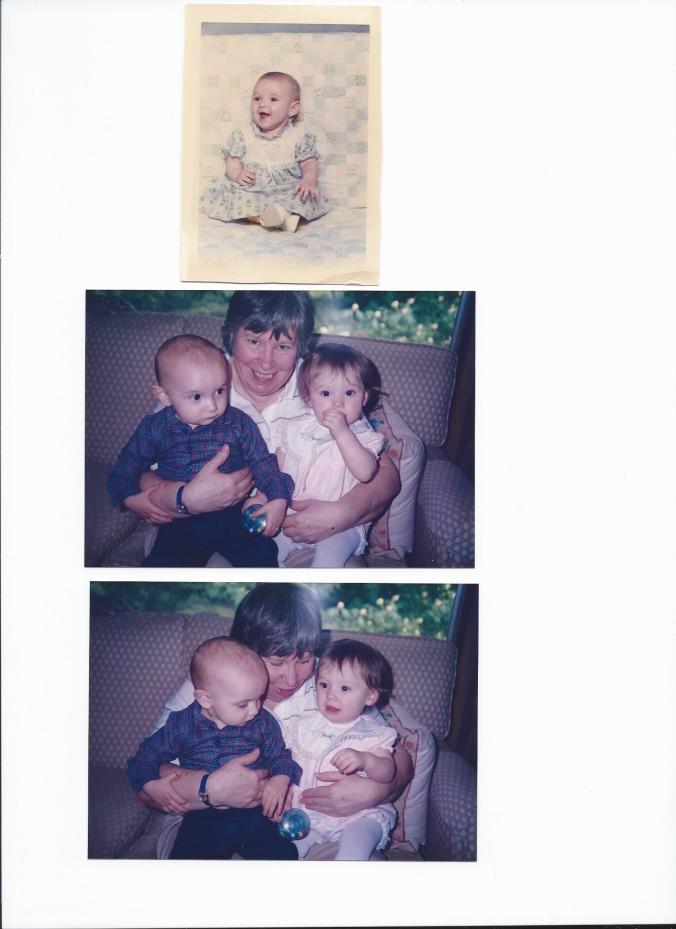 April 1986 - Doug with Grandma Shirley, Stacie at 4 months